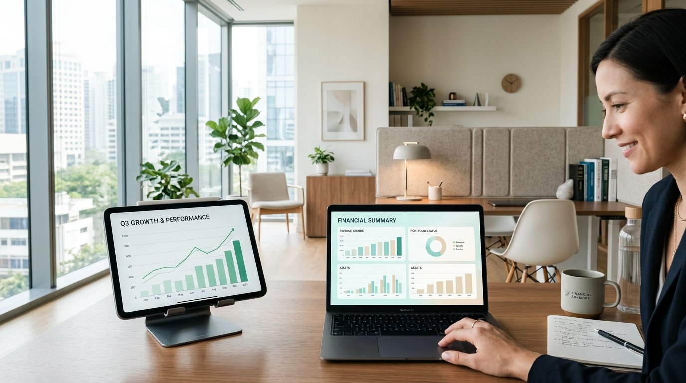 Financial planning desk with calculator and notes